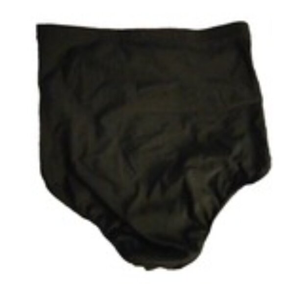 Black High-Waist Swim Brief Bottoms – Women's Retro Bikini Style, Tummy Control - Picture 2 of 3